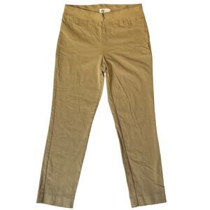 Andrea Jovine Women Khaki Jeggings size 10P Natural Tan Mid Rise Stretch Slim